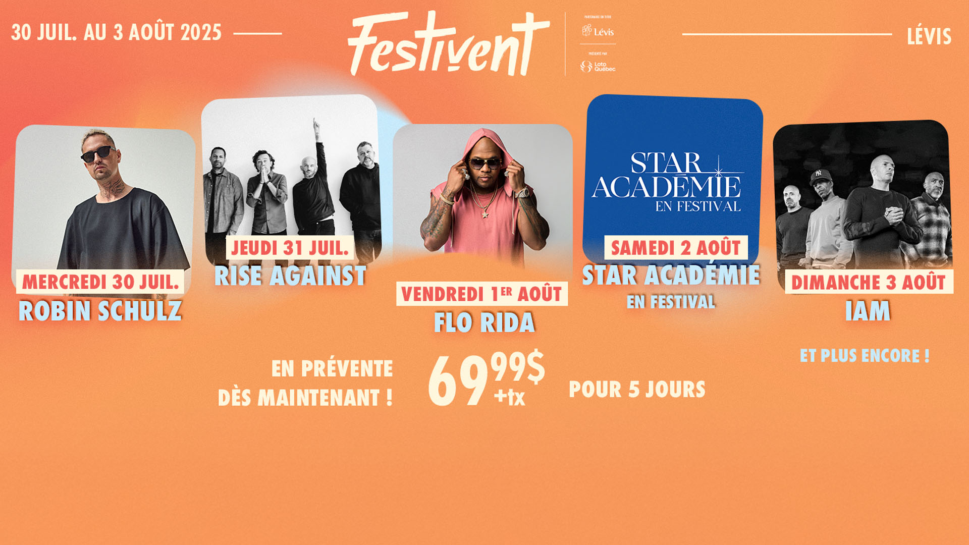 Le Festivent de Lévis du 30 juillet au 3 août 2025 - Radio X