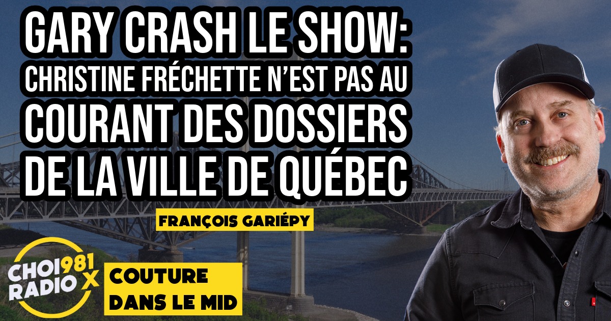 Gary crash le show: Christine Fréchette n’est pas au courant des dossiers de la Ville de Québec